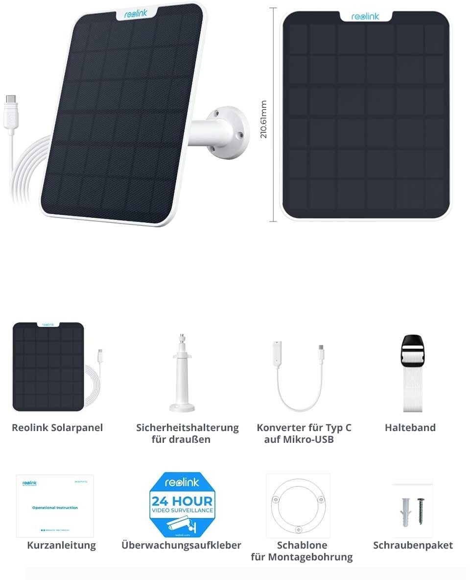 防犯カメラ Reolink Argus 2, Solar Panel セット REOLINK SOLAR PANEL 2 FOR REOLINK CAMERAS - Trail cameras