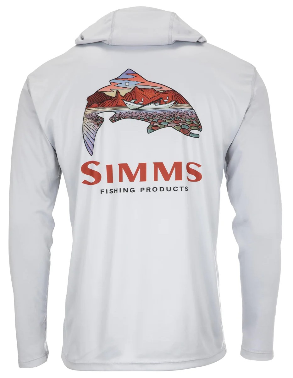 PUSA SIMMS TECH HOODY ARTIST SERIES TROUT LOGO FLAME/STERLING