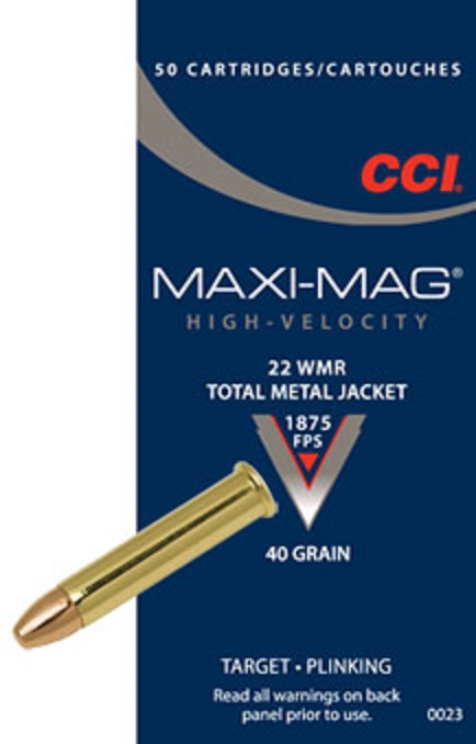 CCI .22WMR MAXI-MAG FMJ 2,59 G 571.5 M/S