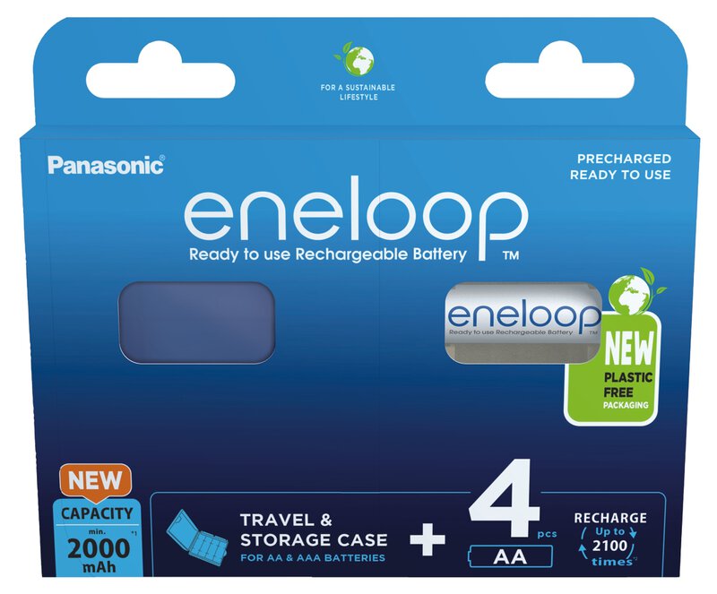 AKU PANASONIC ENELOOP AA/HR6 2000mAh 4-PAKK + KARP