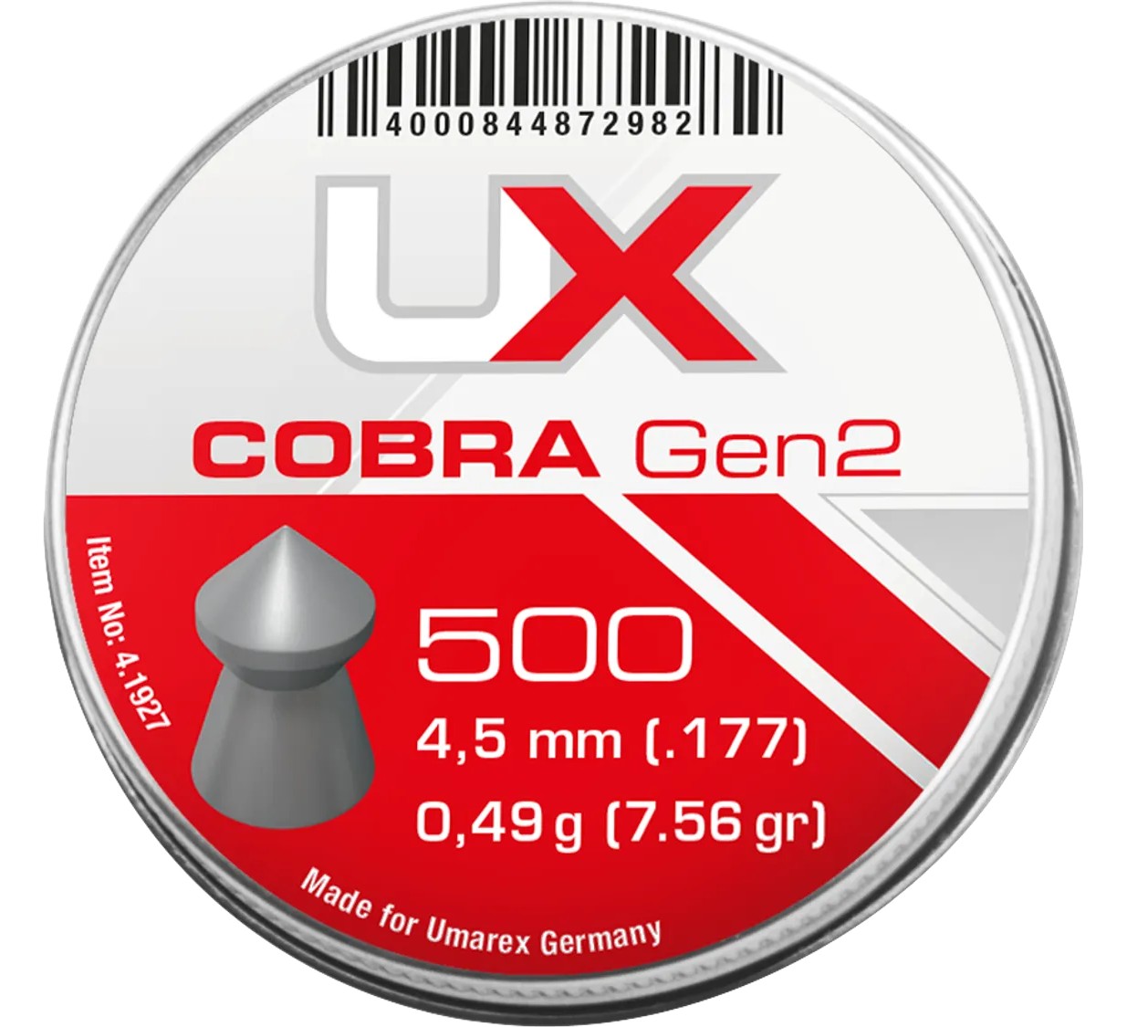 UX COBRA GEN2 PELLETS 4.5 MM 500 PCS