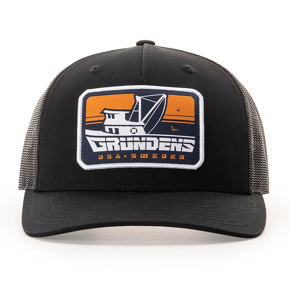 GRUNDENS COMMERCIAL BOAT TRUCKER CAP BLACK
