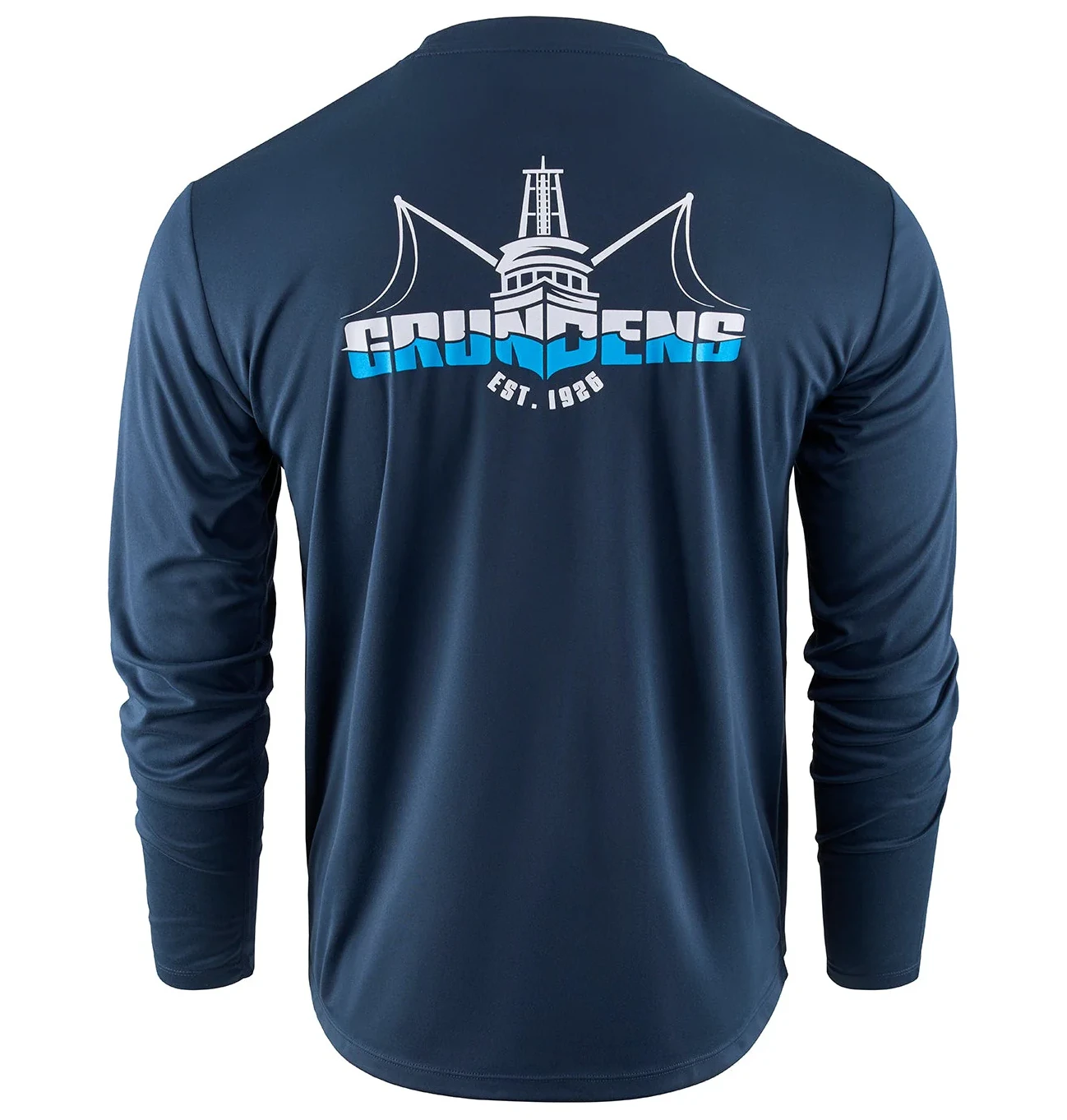 SÄRK GRUNDENS LOGO BOAT LS TECH TEE DARK NAVY
