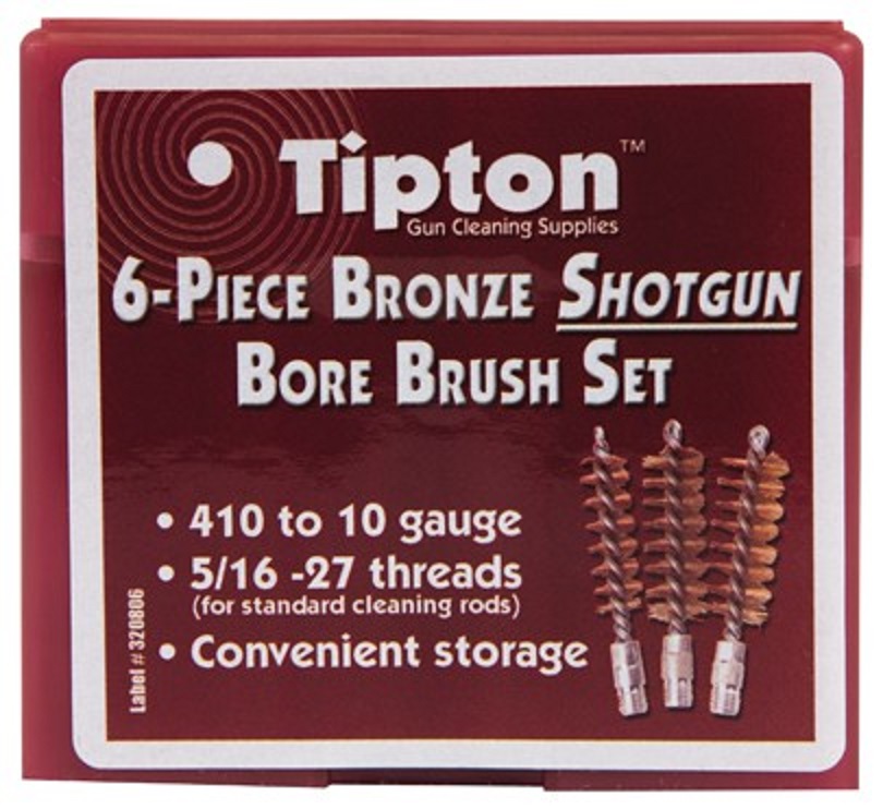 TIPTON 6 PIECE BRONZE SHOTGUN BORE BRUSH SET
