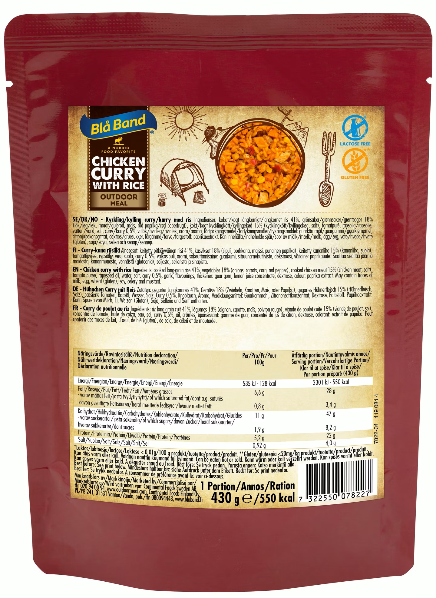 BLA BAND CHICKEN CURRY WITH RICE 430 G