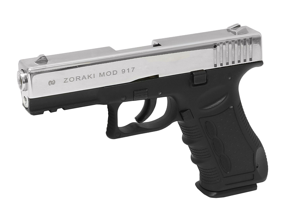 ZORAKI 917 BLANK FIRING PISTOL MATTE CHROME