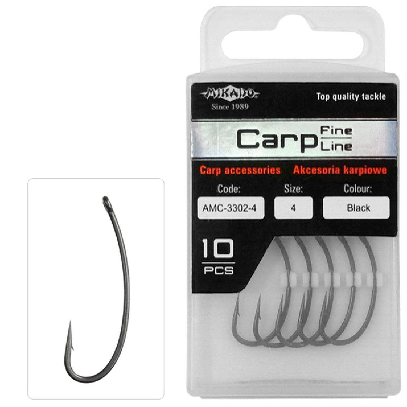 КРЮЧКИ MIKADO CARP С ТЕФЛОНОВЫМ ПОКРЫТИЕМ 10 ШТ.