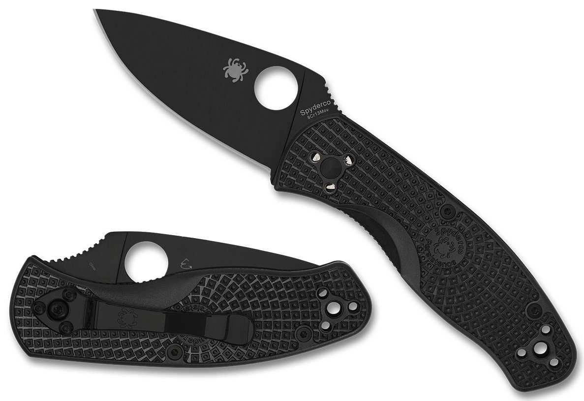 TASKUNUGA SPYDERCO PERSISTENCE LIGHTWEIGHT BLACK BLADE PLAINEDGE