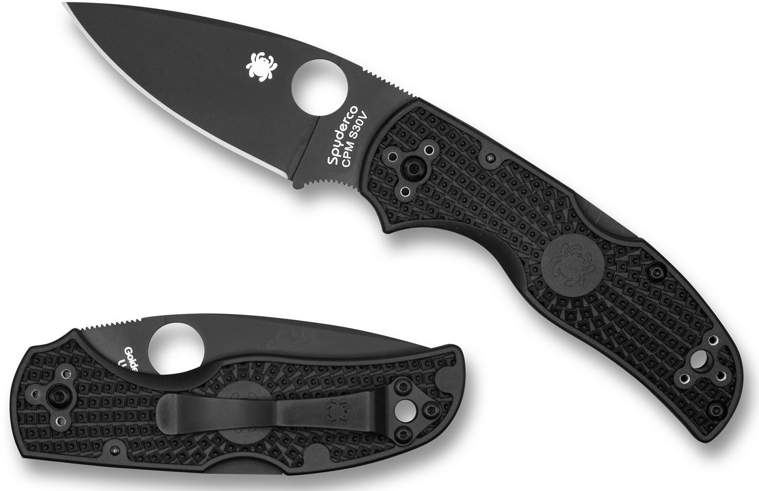 SPYDERCO NATIVE 5 FRN BLACK BLADE PLAINEDGE FOLDING KNIFE