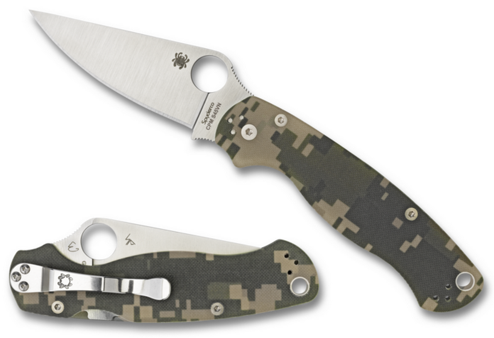 SPYDERCO PARA MILITARY 2 DIGITAL CAMO PLAINEDGE FOLDING KNIFE