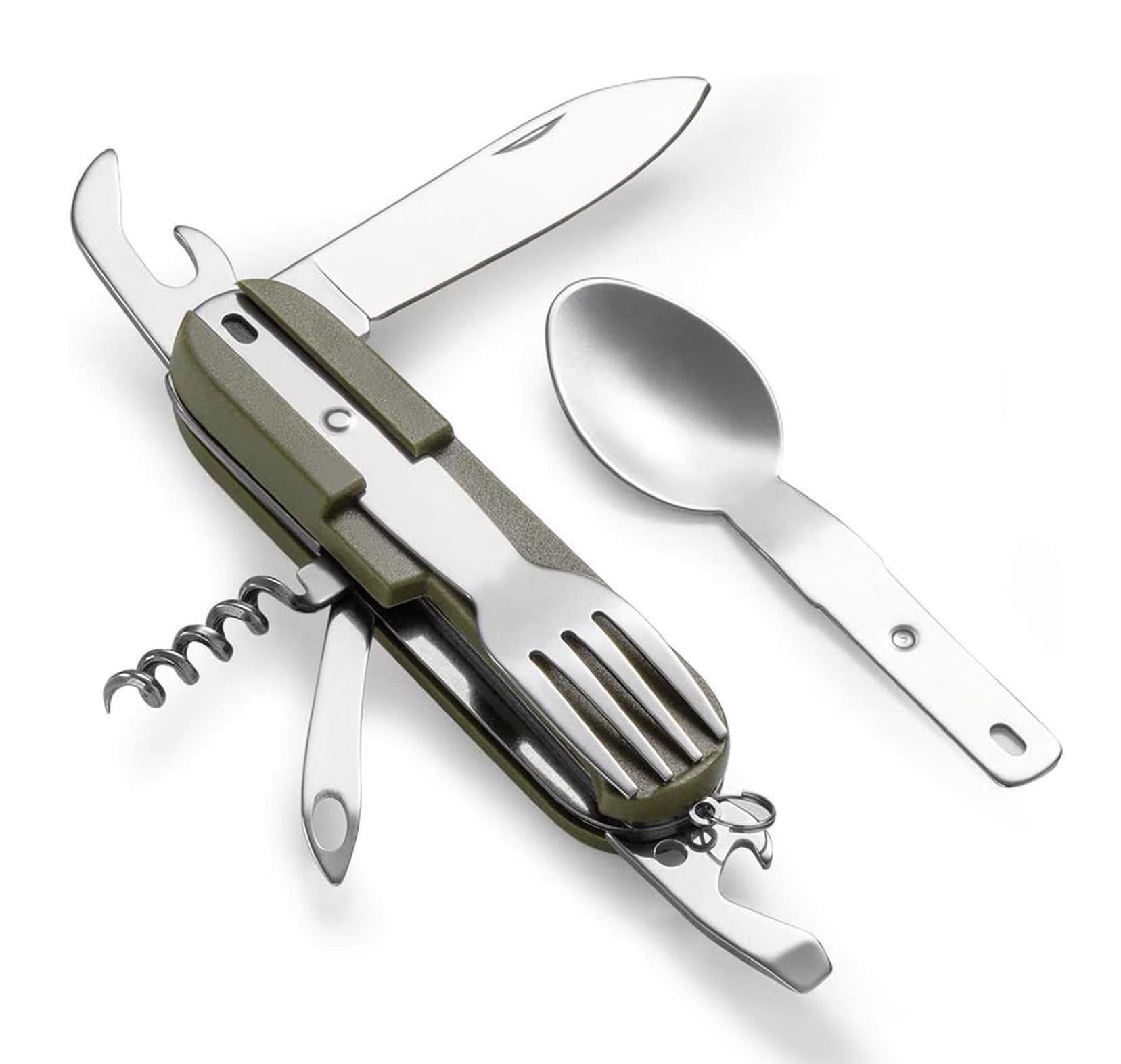 НАБОР СТОЛОВЫХ ПРИБОРОВ PENTAGON OLAF CAMPING UTENSILS GREEN