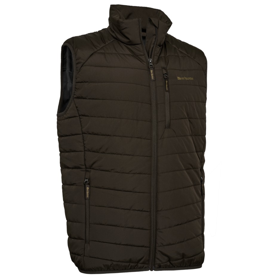 DEERHUNTER MOOR FULLY PADDED WAISTCOAT BROWN LEAF