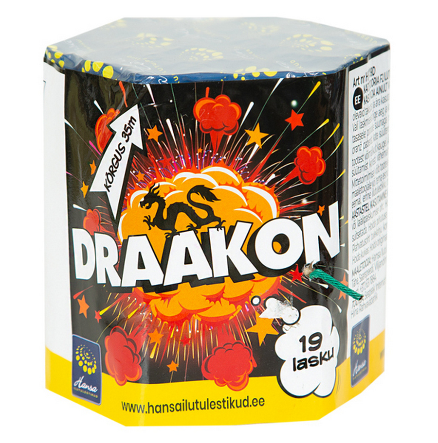 БАТАРЕЯ САЛЮТОВ DRAAKON 19 ВЫСТРЕЛОВ
