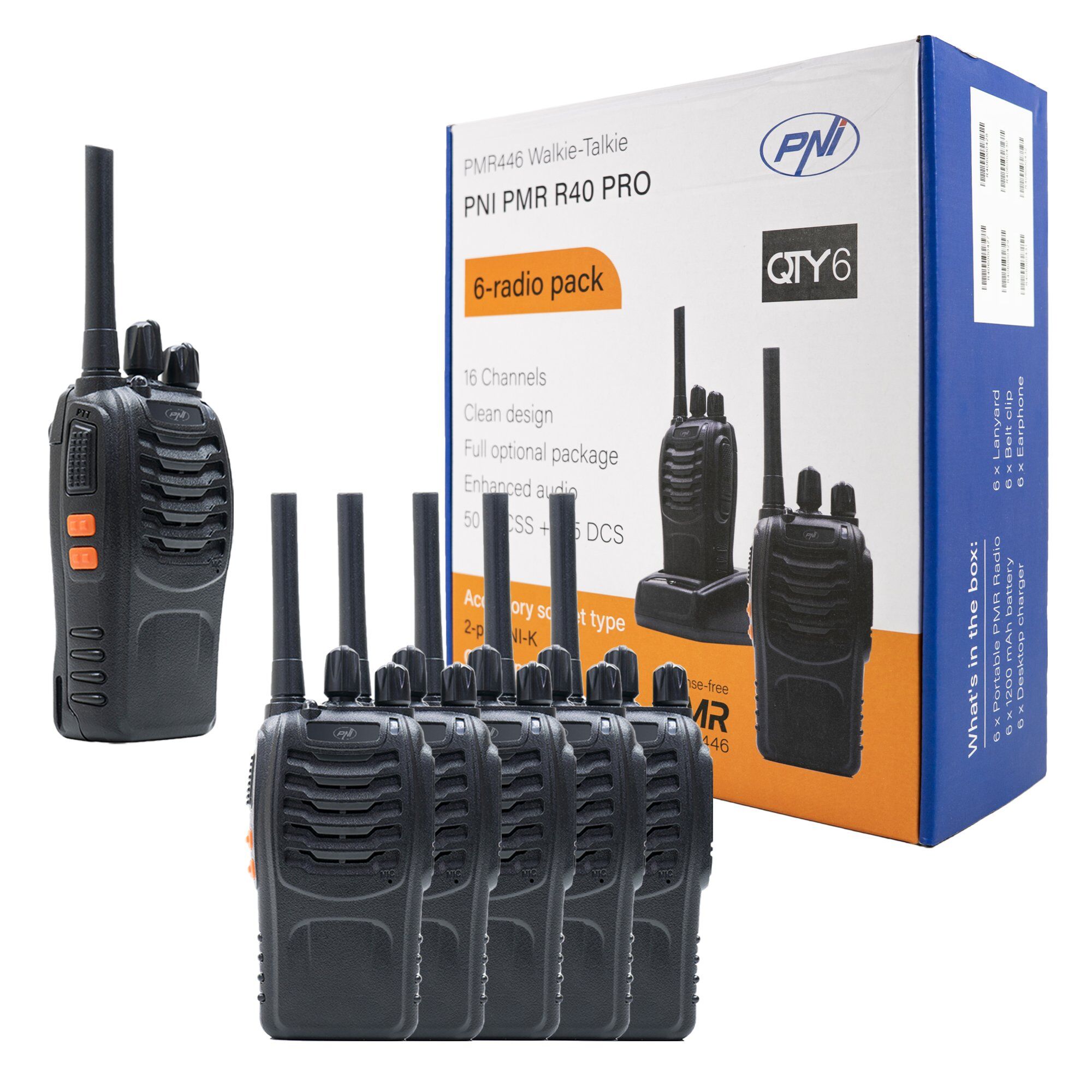 РАЦИЯ PNI PMR R40 PRO 6 ШТУК