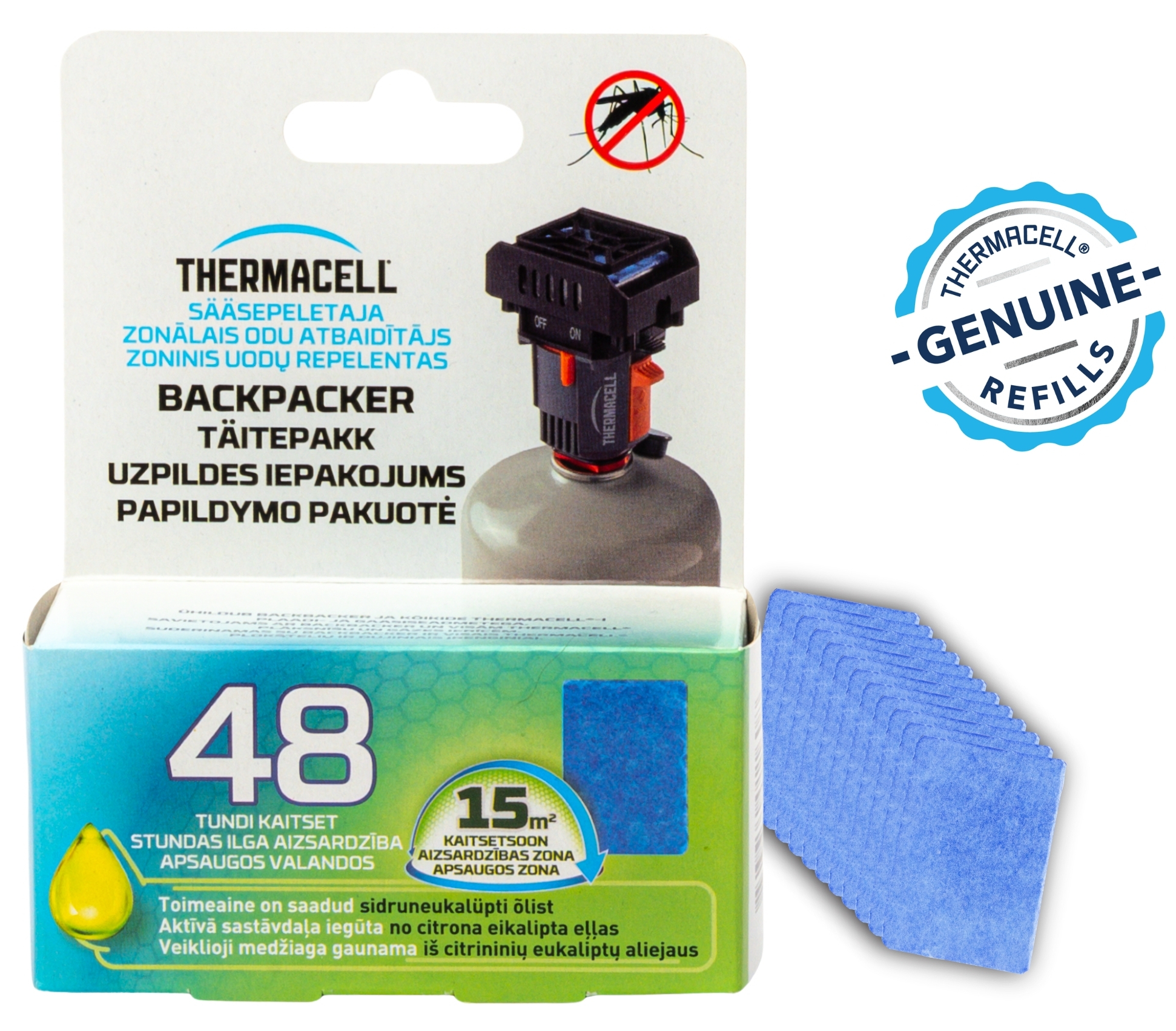 КОМПЛЕКТ ДЛЯ ЗАПРАВКИ ФУМИГАТОРА THERMACELL BACKPACKER 48 ЧАСОВ CITRIODIOL