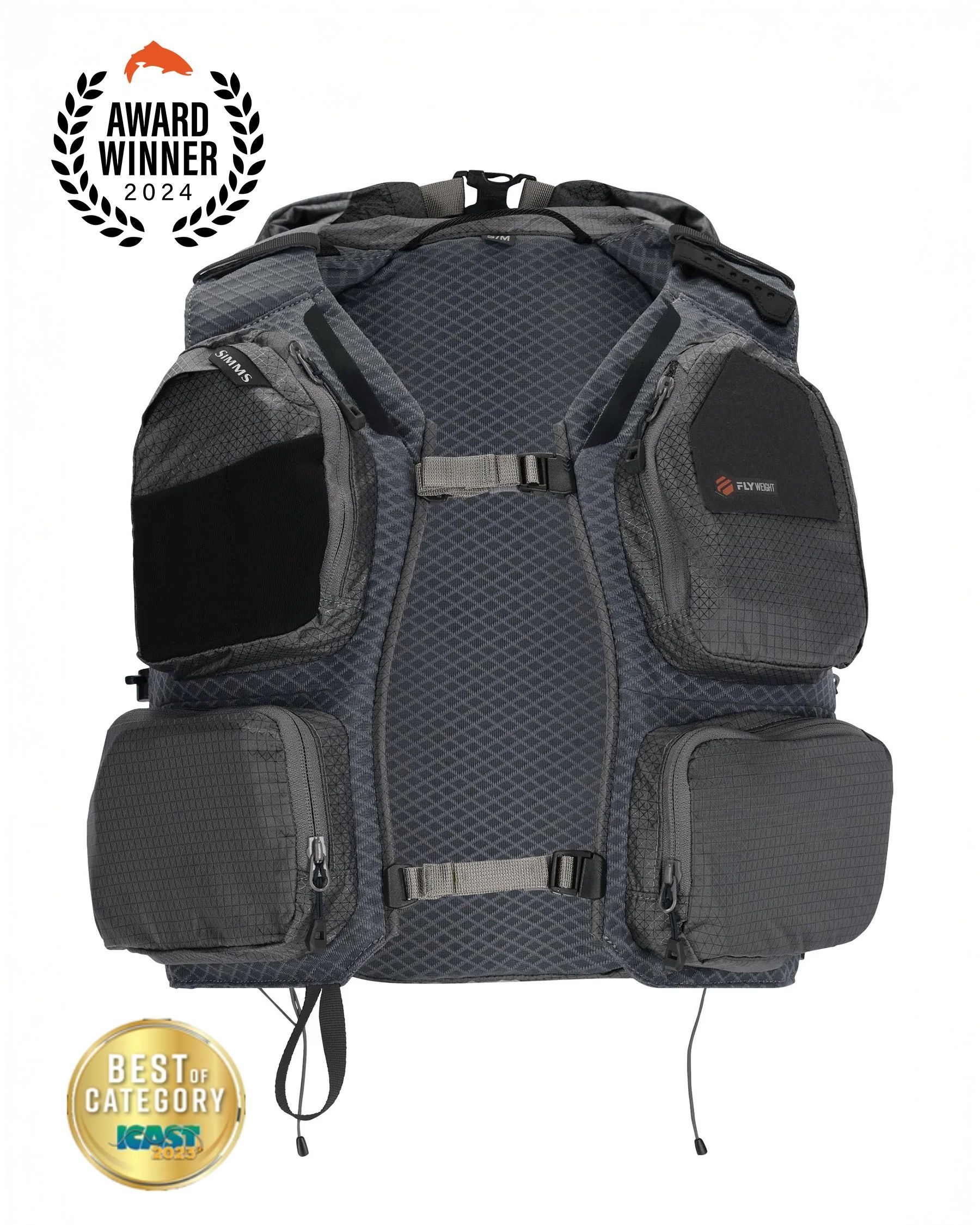 SIMMS FLYWEIGHT FISHING VEST SMOKE