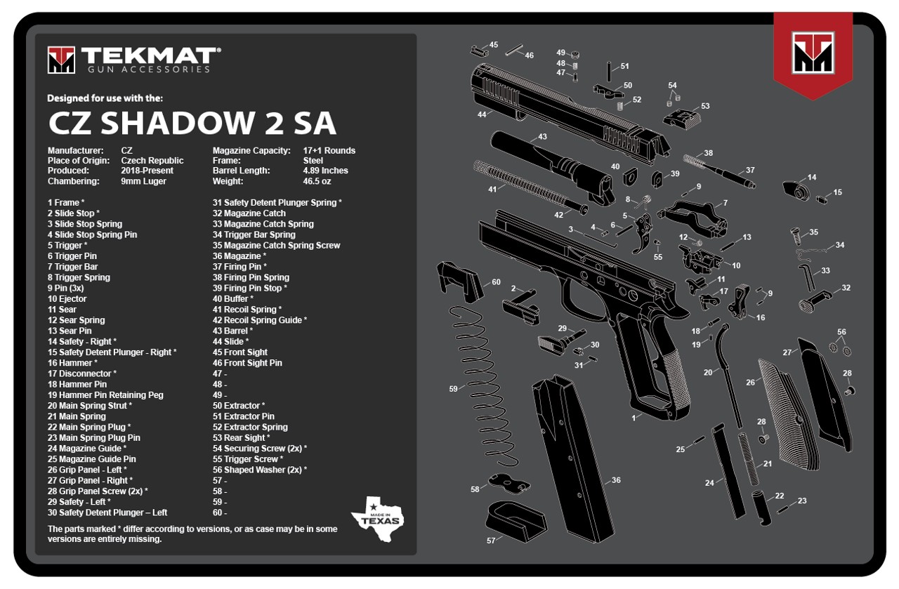 TEKMAT CZ SHADOW 2 SA GUN CLEANING MAT
