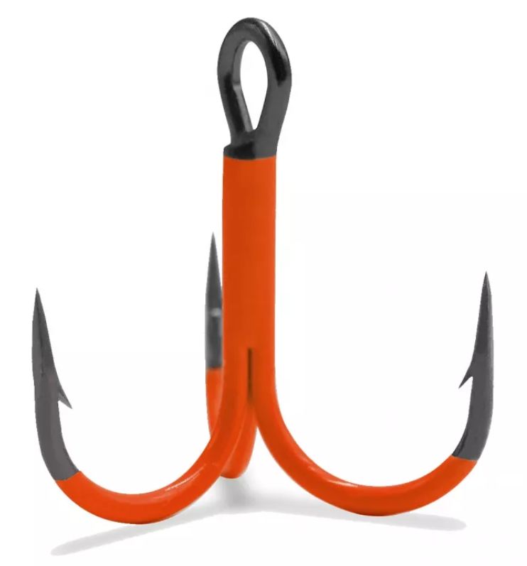 VMC UV ROUND 1X STRONG 4551 ORANGE TREBLE HOOK 6 PCS
