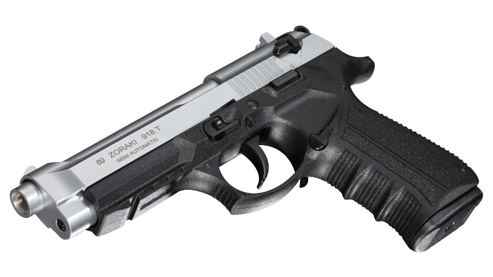 ZORAKI 918 BLANK FIRING PISTOL MATTE CHROME