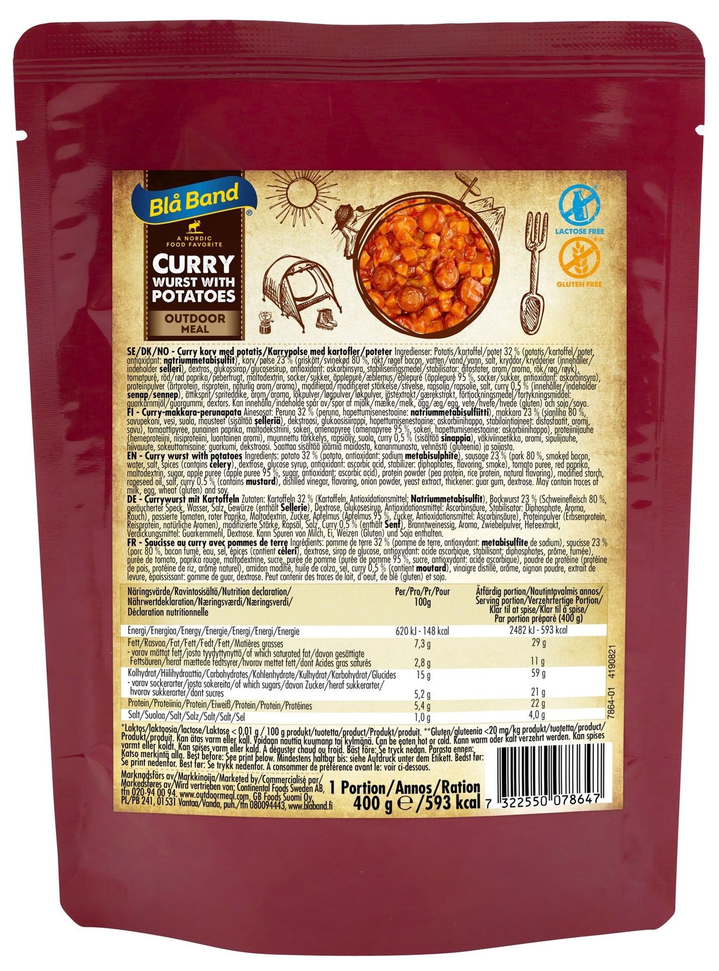 BLA BAND CURRY SUSAGES WITH POTATOES 400 G