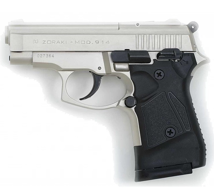 ZORAKI 914 BLANK FIRING PISTOL MATTE CHROME