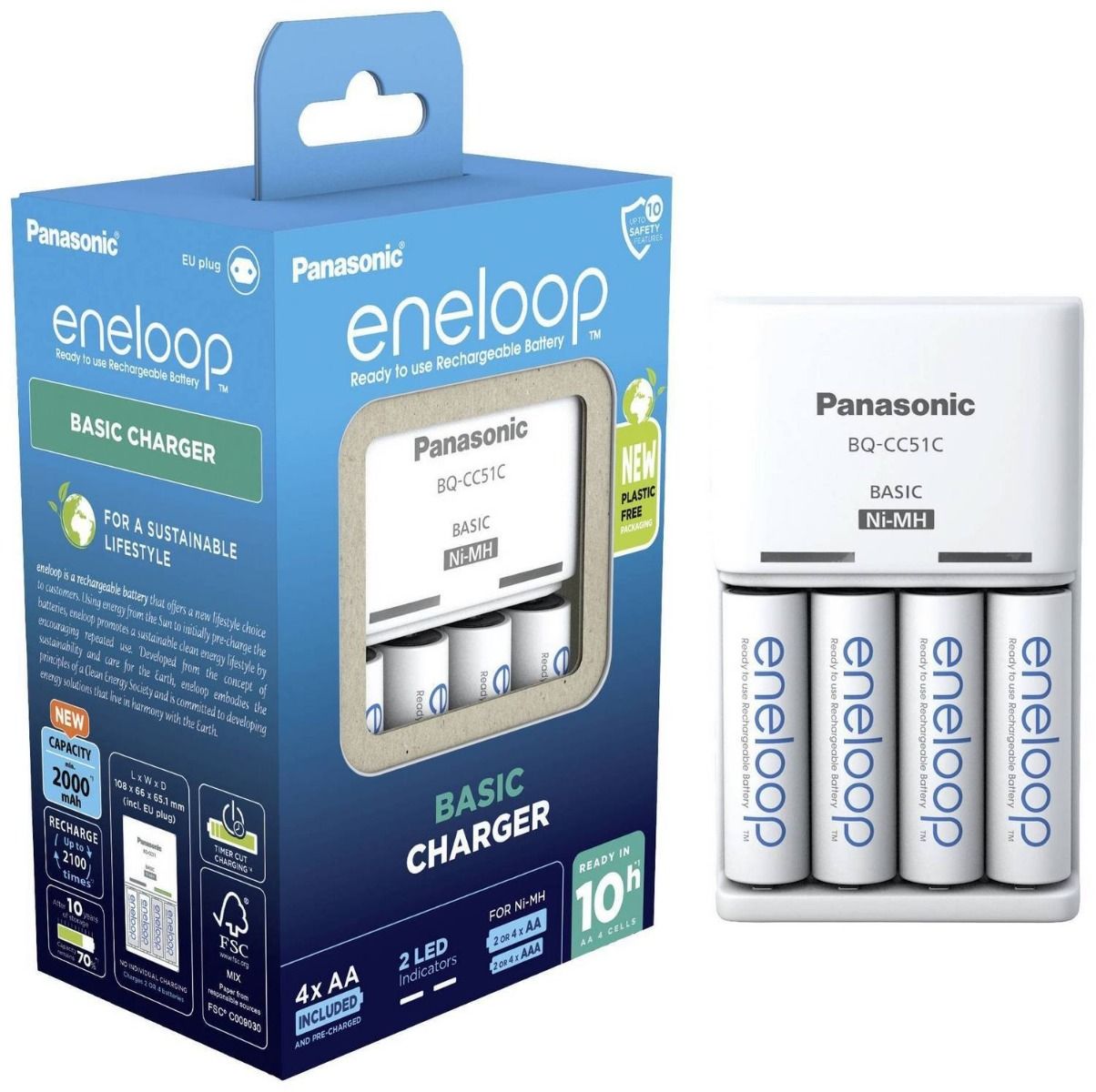 PANASONIC ENELOOP LAADIJA BQ-CC51+4X2000